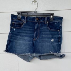 American Eagle Hi Rise Shortie Jean Shorts 14